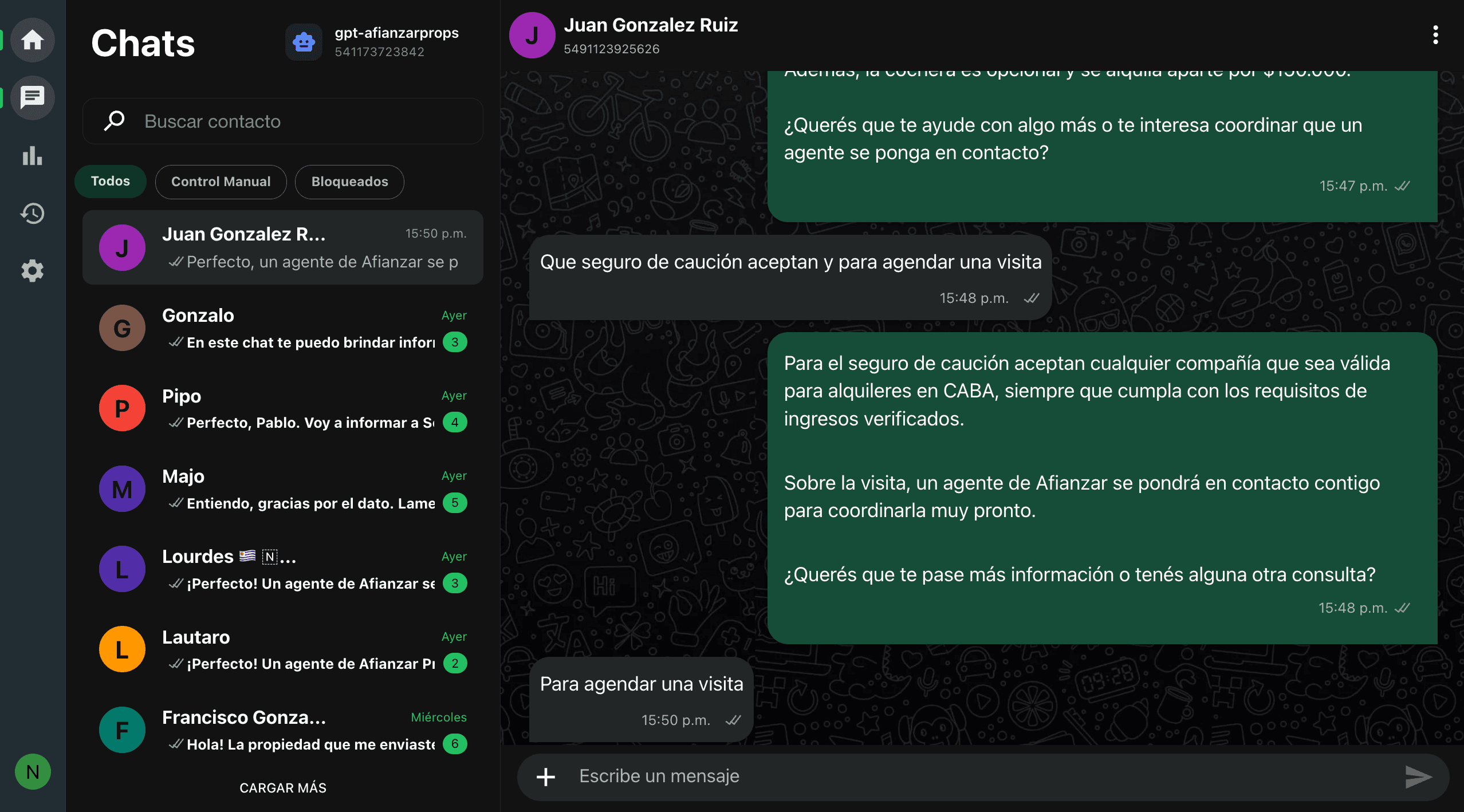 Dashboard principal