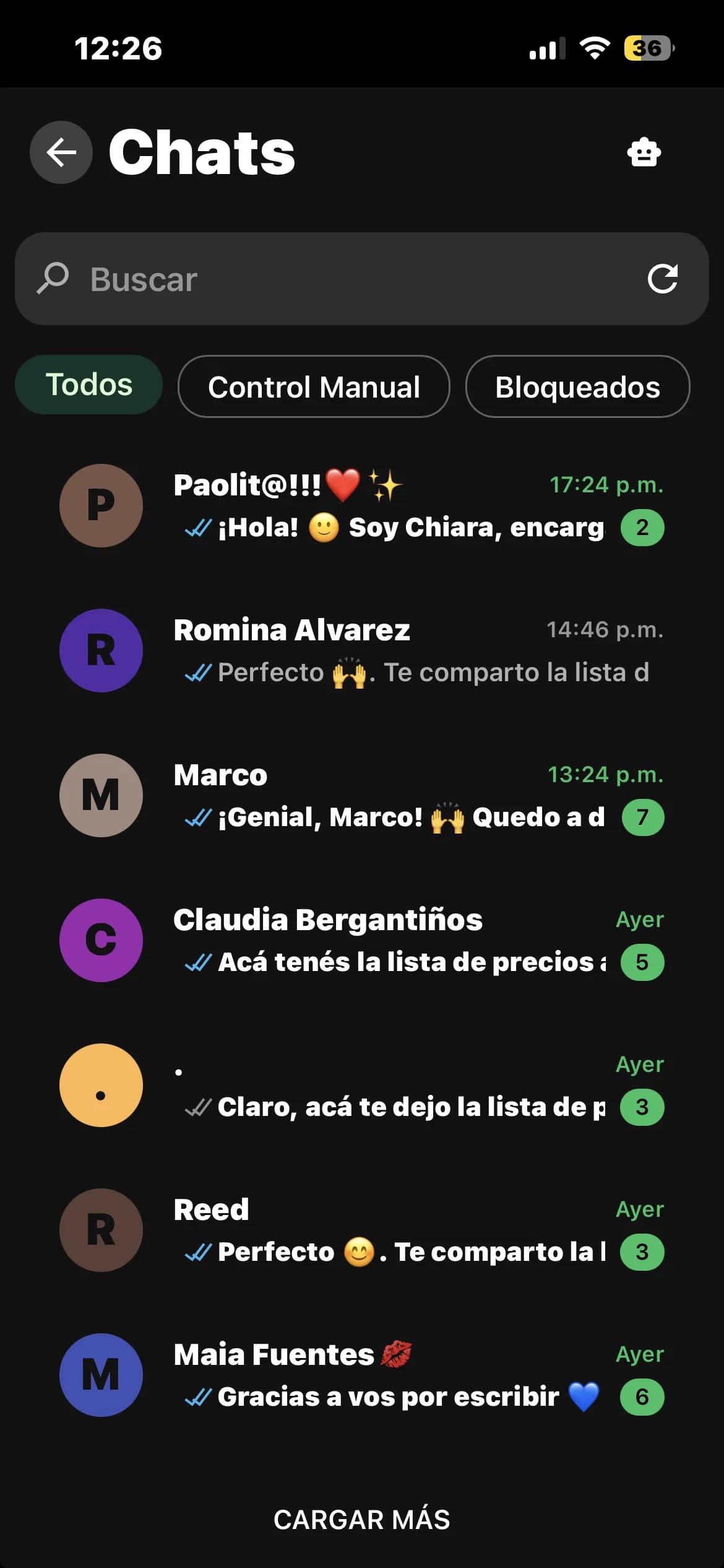 App interface